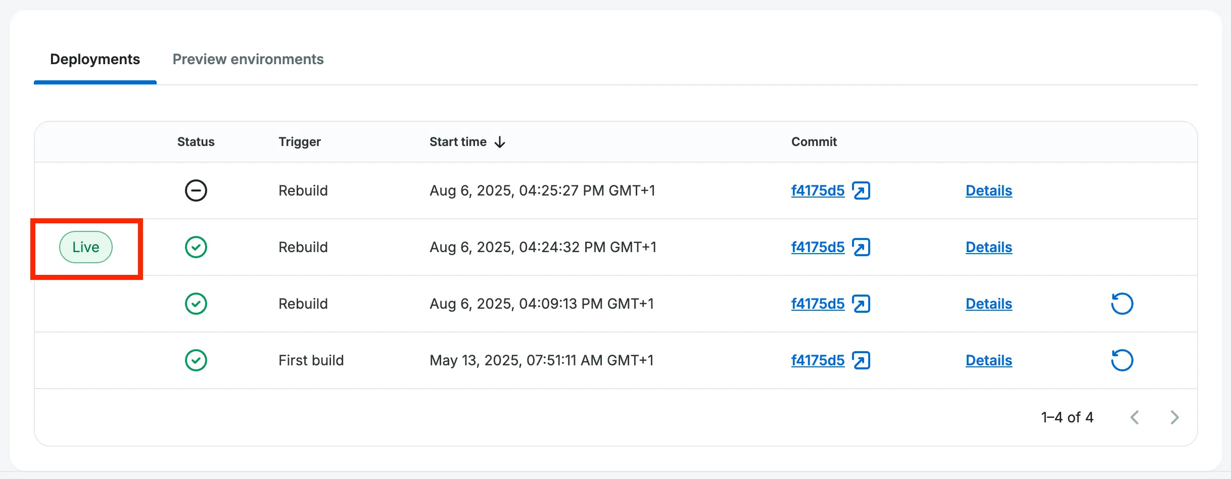 Button to roll back to a previous version